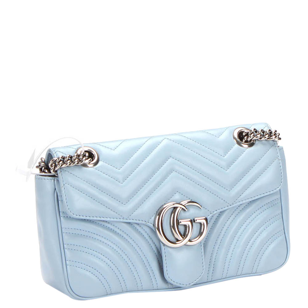 

Gucci Blue GG Marmont Matelasse Leather Small Shoulder Bag