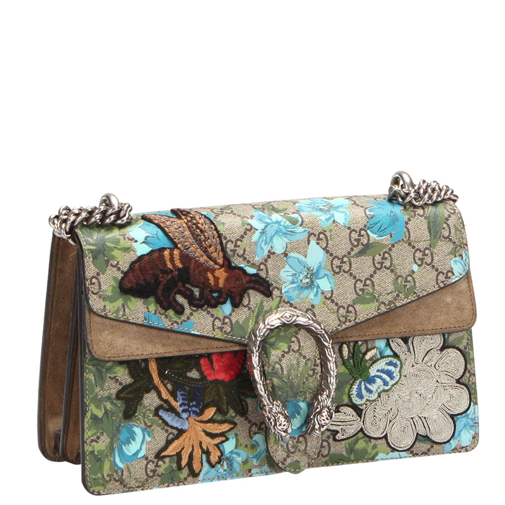 

Gucci Multicolor Embroidered GG Supreme Canvas Blooms Dionysus Small Shoulder Bag