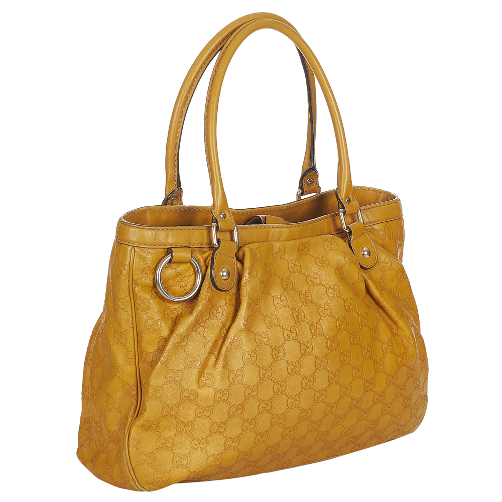 

Gucci Yellow Microguccissima Leather Sukey Tote Bag