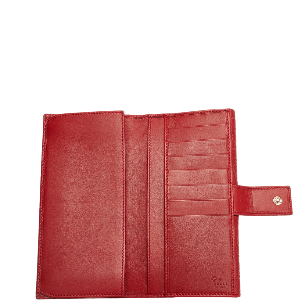 

Gucci Red Microguccissima Leather Long Wallet