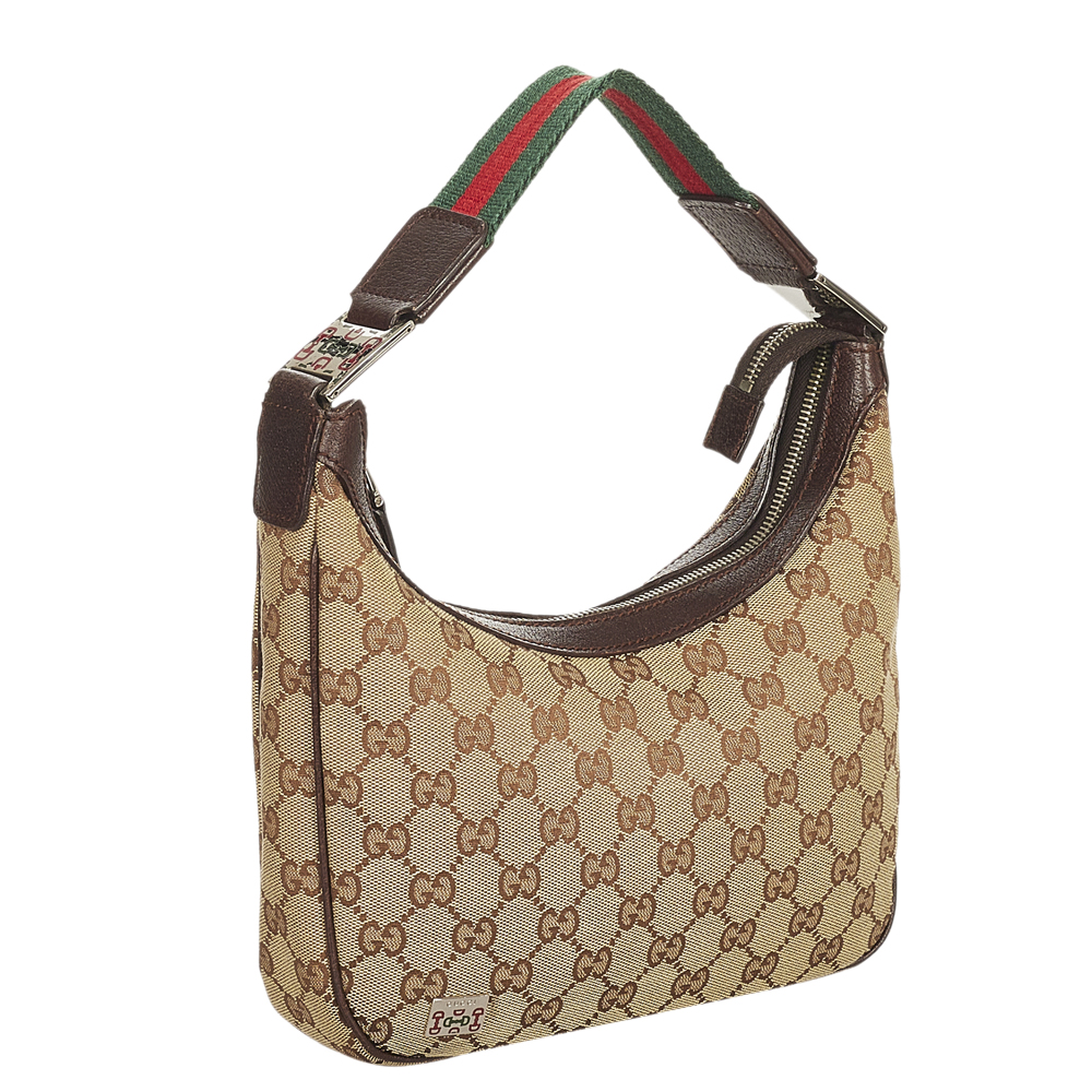 

Gucci Beige/Brown GG Canvas Web Shoulder Bag