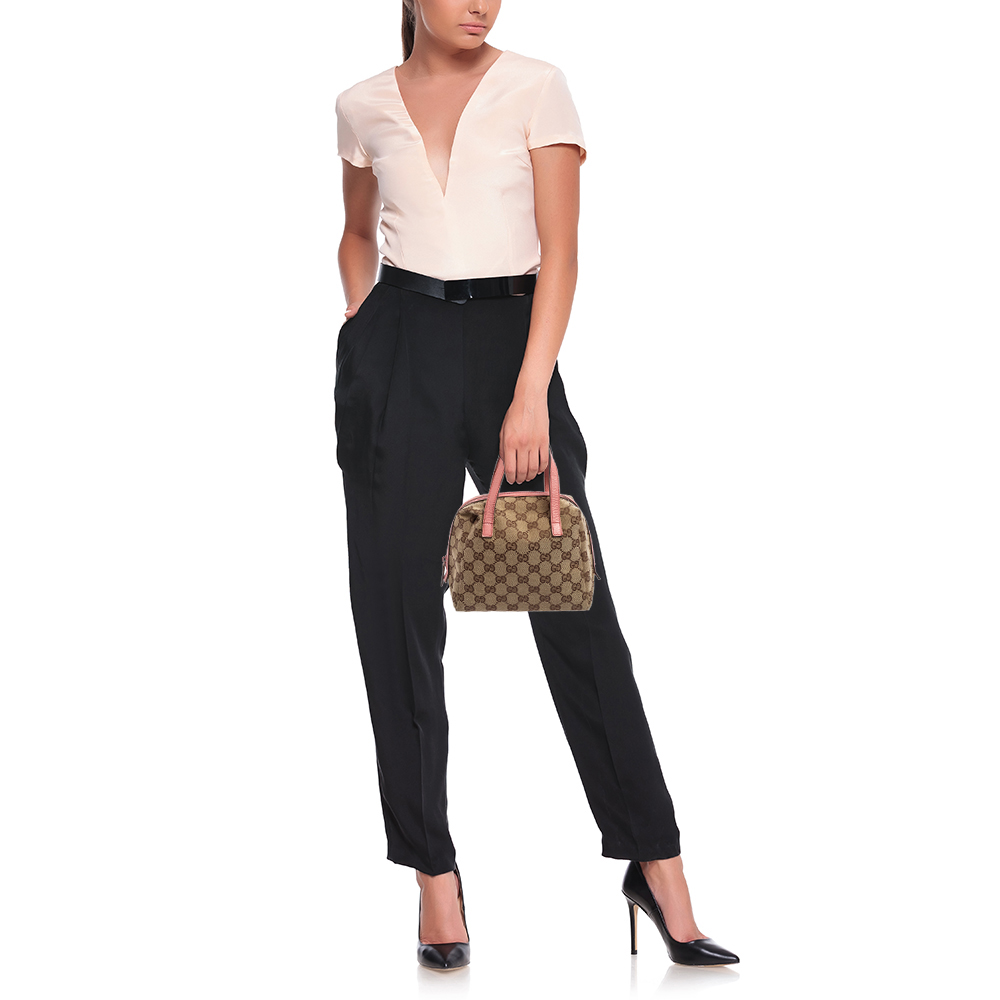 

Gucci Beige/Pink GG Canvas and Leather Mini Dome Bag