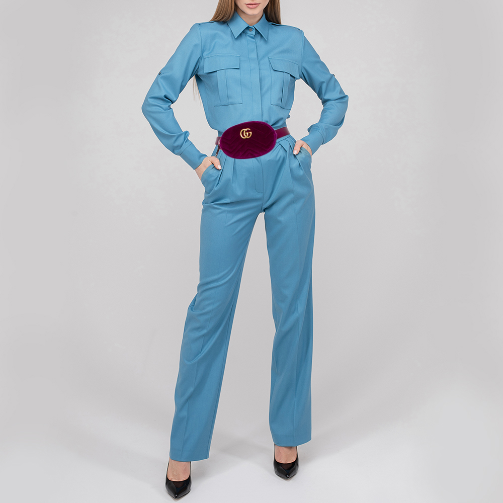 

Gucci Purple Jam Matelassé Velvet GG Marmont Belt Bag