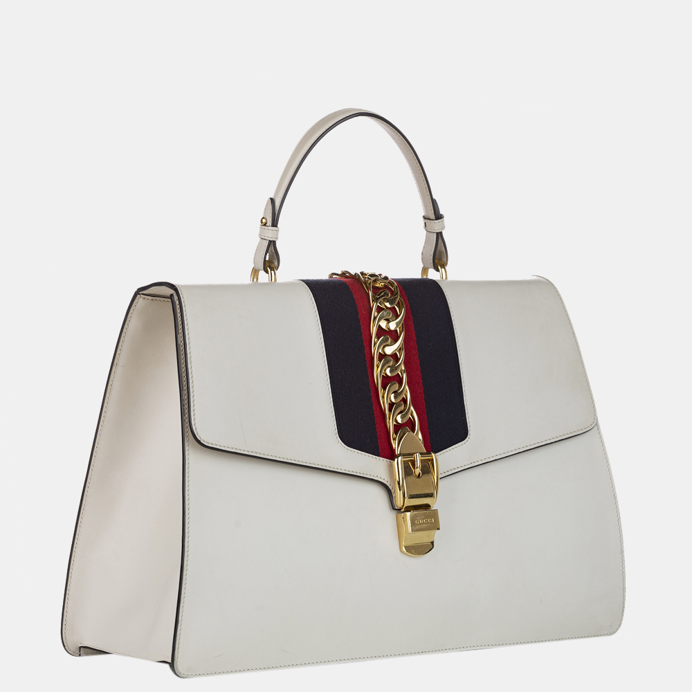 

Gucci White Maxi Sylvie Leather Satchel