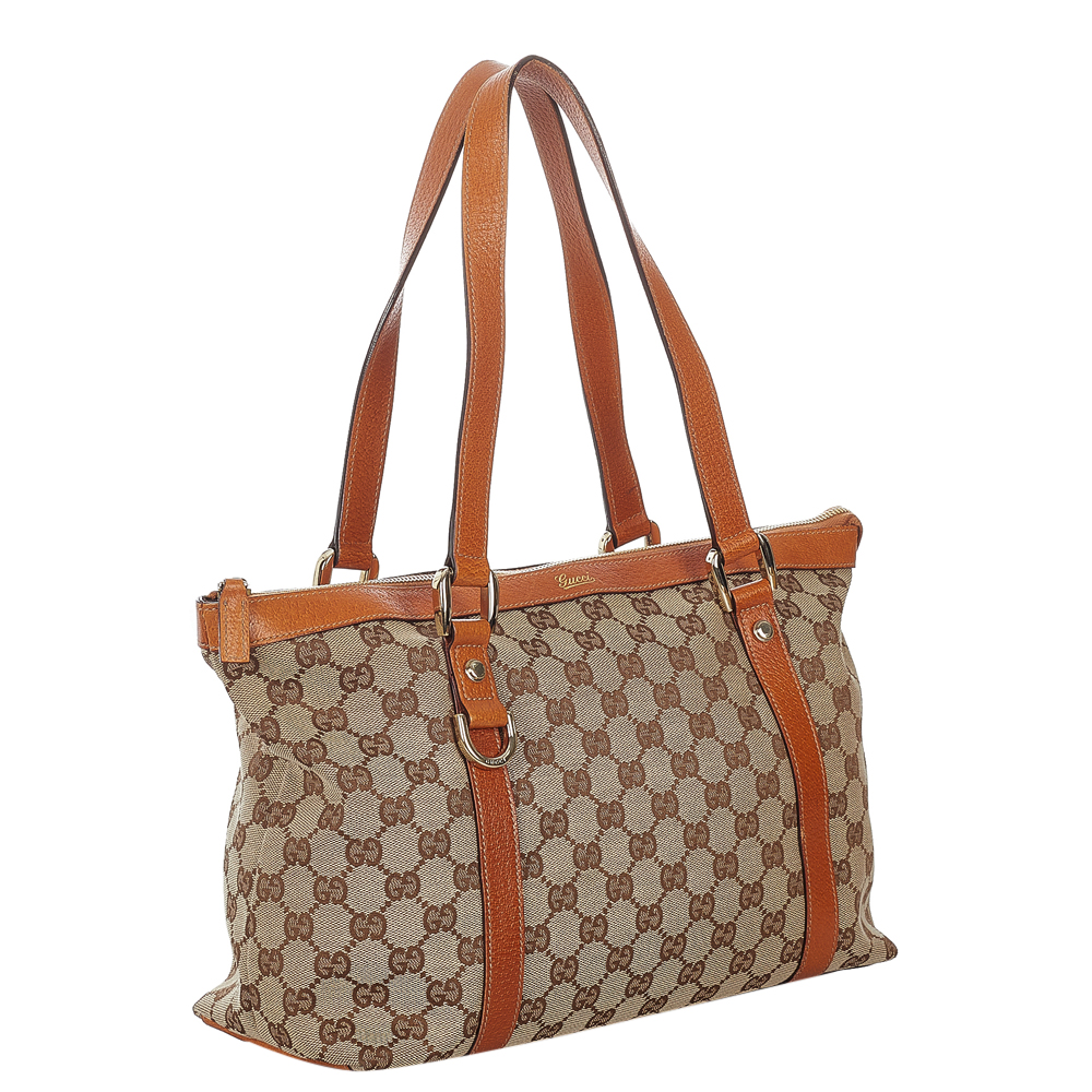 

Gucci Brown/Beige GG Canvas Fabric Abbey Tote Bag