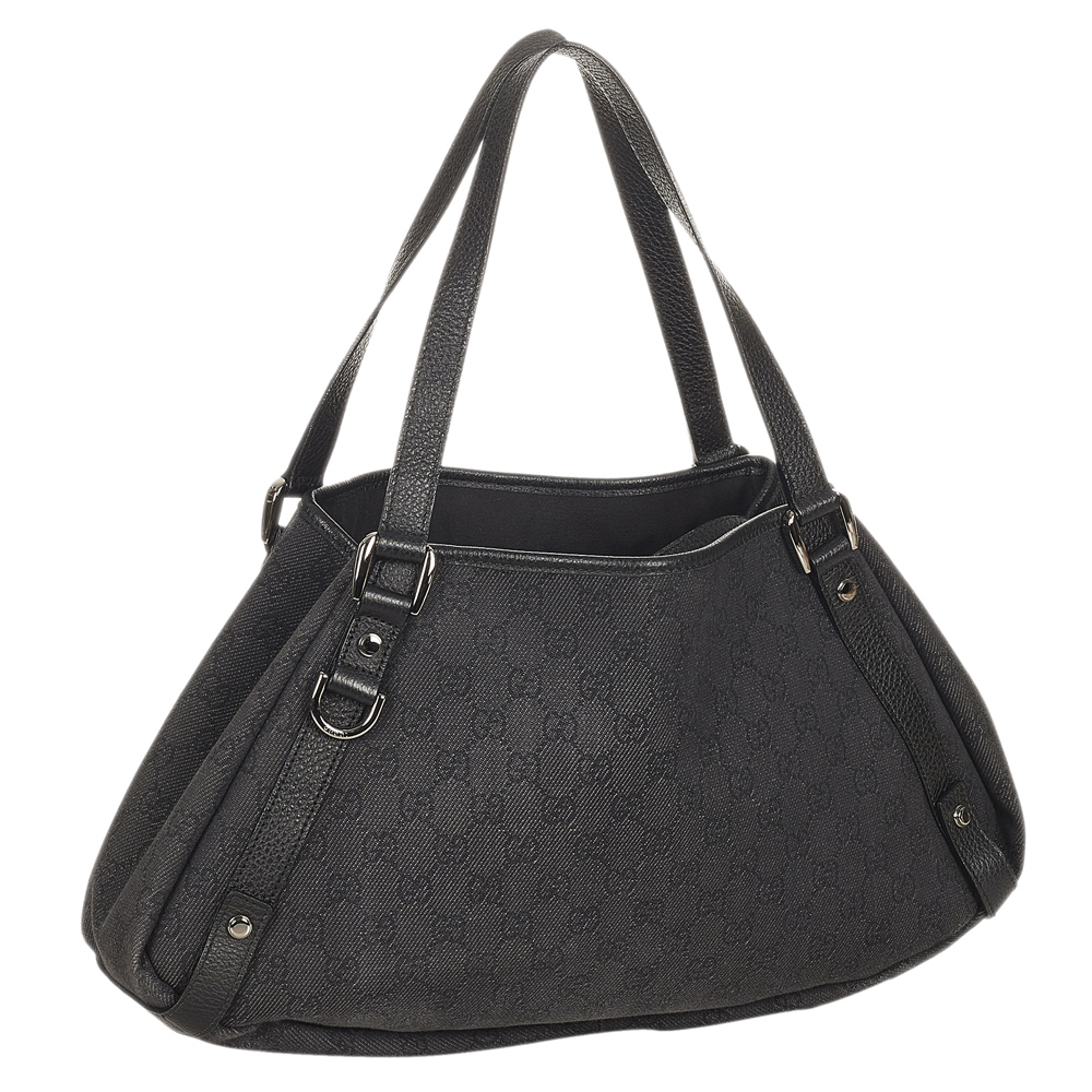 

Gucci Black GG Canvas Fabric Pelham Tote Bag