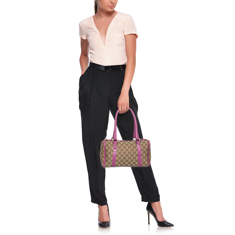 

Gucci Beige/Pink GG Canvas Small Joy Boston Bag
