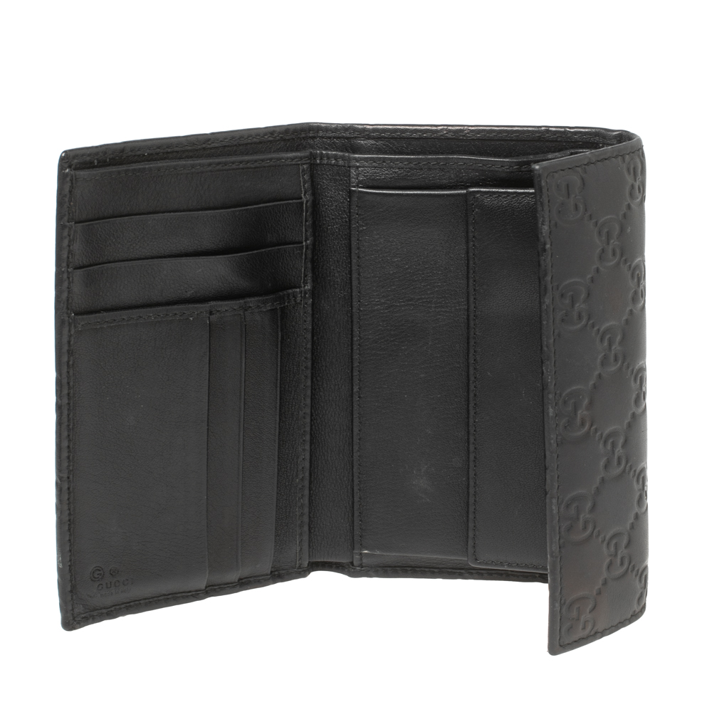 

Gucci Black Guccissima Leather Continental Flap Wallet