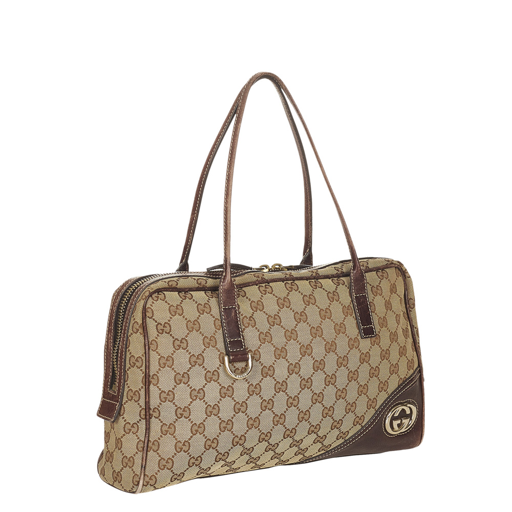 

Gucci Brown/Beige GG Canvas Britt Duffel Bag