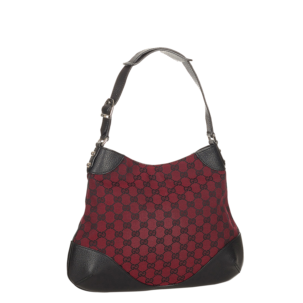 

Gucci Red/Black GG Canvas Hobo Bag