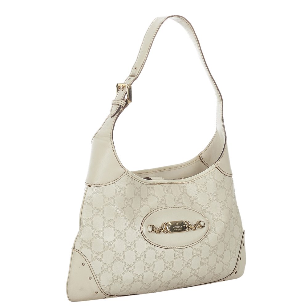 

Gucci White Punch Leather Shoulder Bag