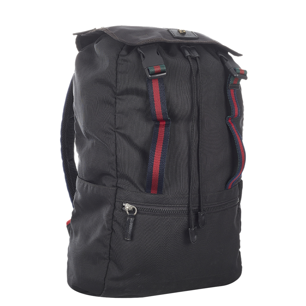 

Gucci Black Techno Web Canvas Backpack