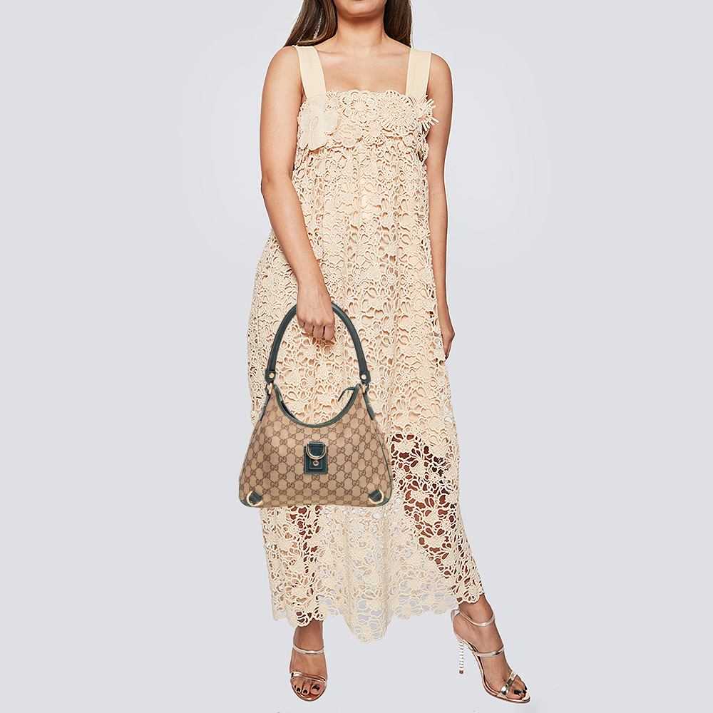 

Gucci Green/Beige GG Canvas Abbey D-Ring Shoulder Bag