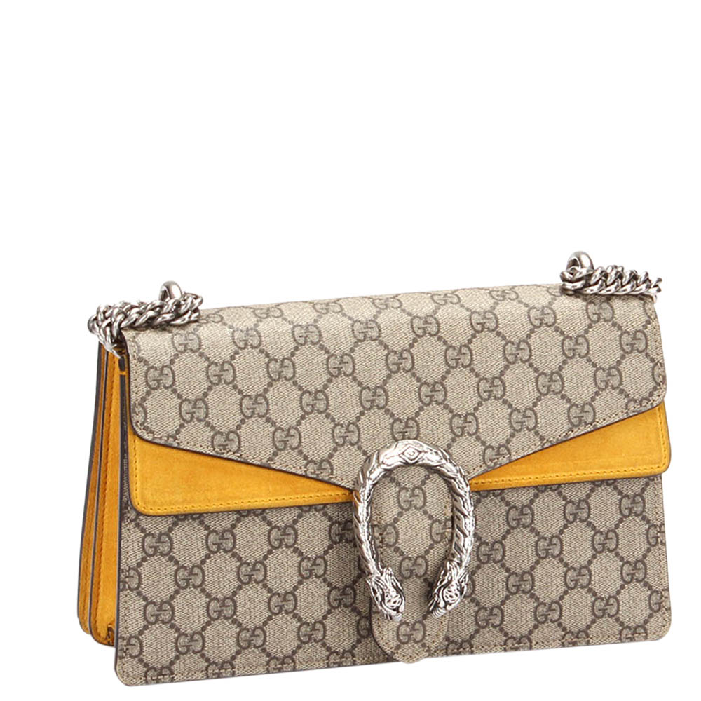 

Gucci Brown GG Supreme Canvas Small Dionysus Shoulder Bag, Beige