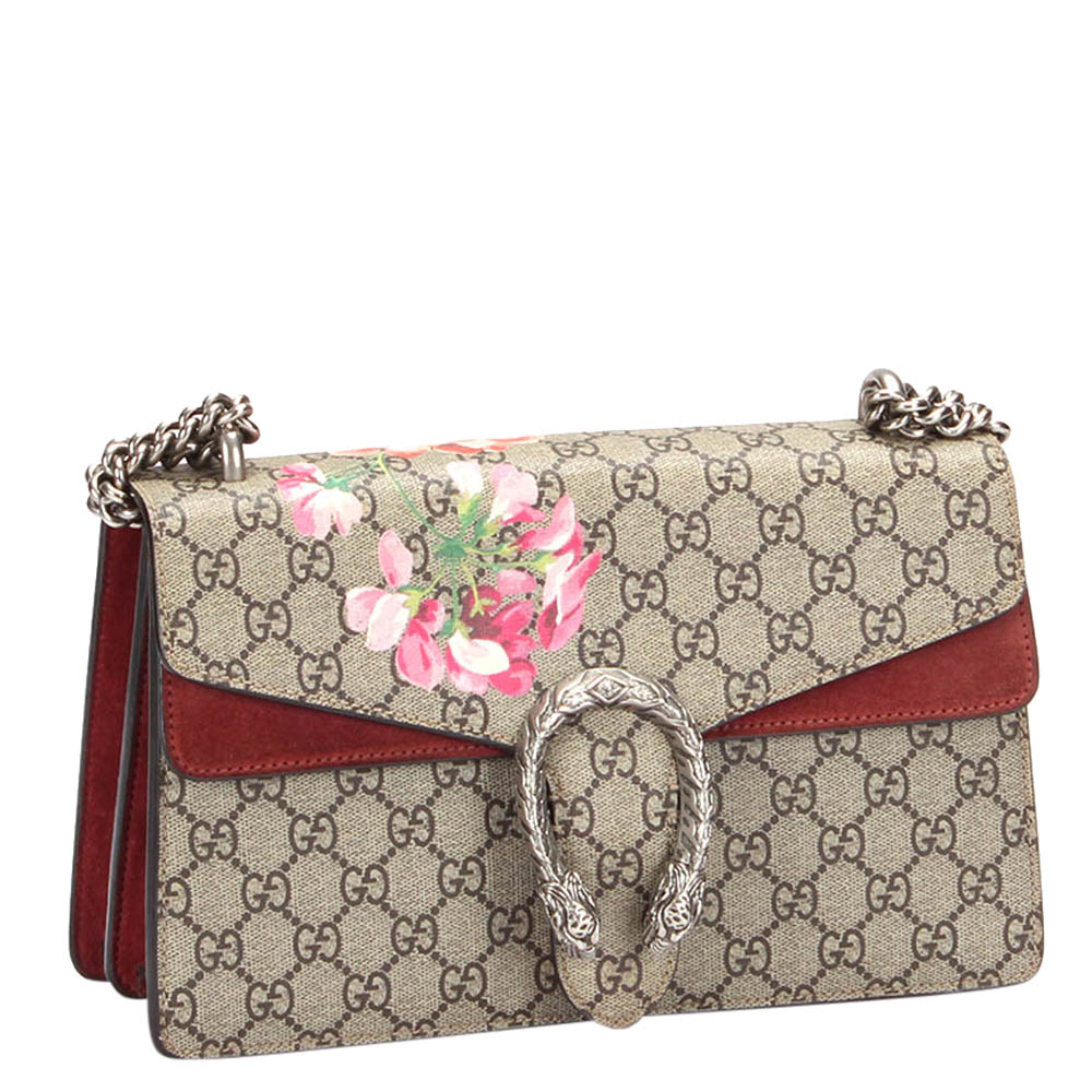 

Gucci Brown/Beige GG Supreme Blooms Canvas Small Dionysus Bag