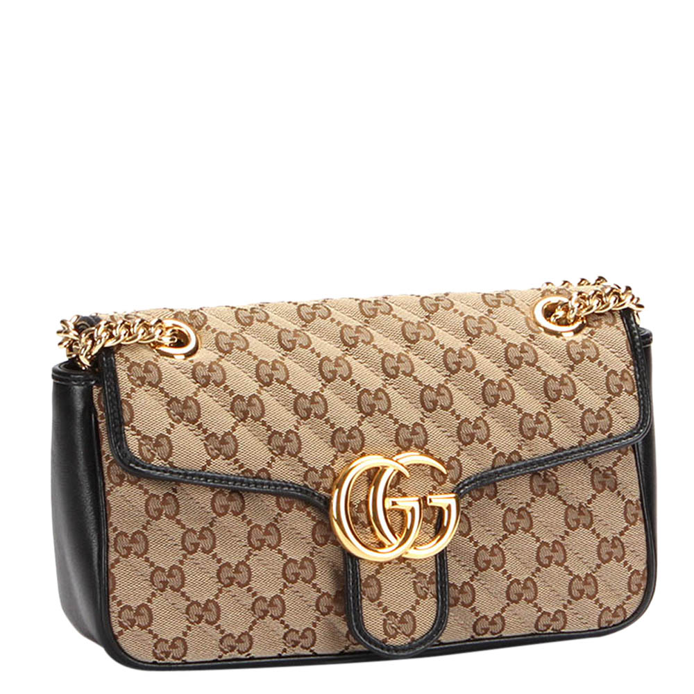 

Gucci Brown GG Marmont Canvas Small Shoulder Bag