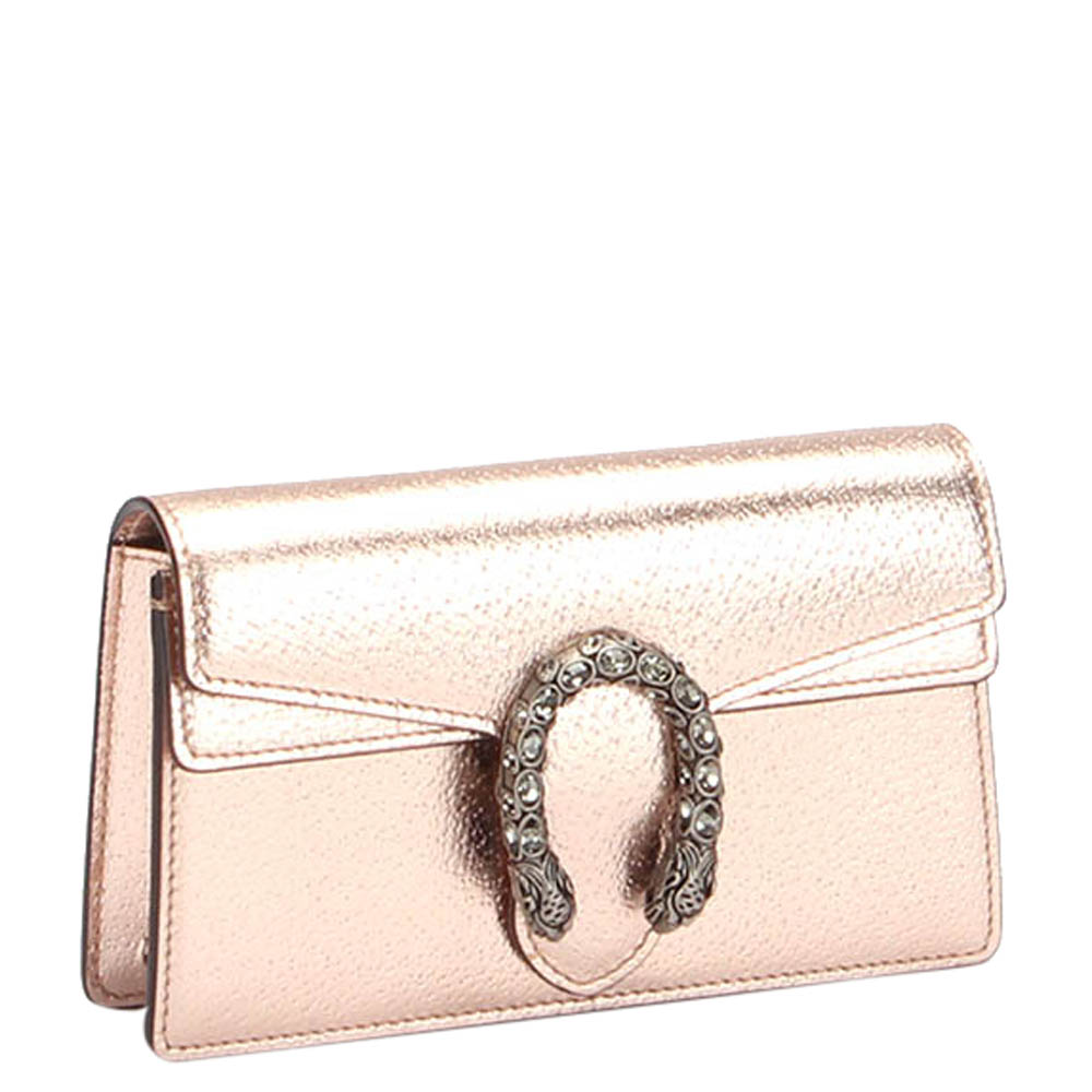

Gucci Bronze Leather Super Mini Dionysus Crossbody Bag, Brown