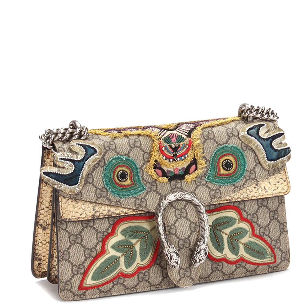 

Gucci Multicolor GG Supreme Embellished Canvas Dionysus Small Shoulder Bag