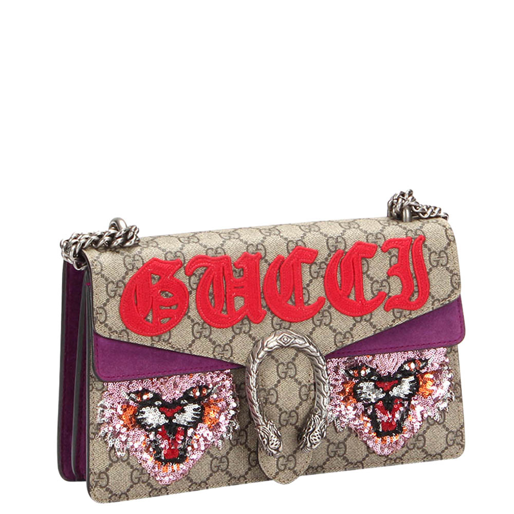 

Gucci Multicolor Gg Supreme Canvas Embellished Dionysus Small Shoulder Bag