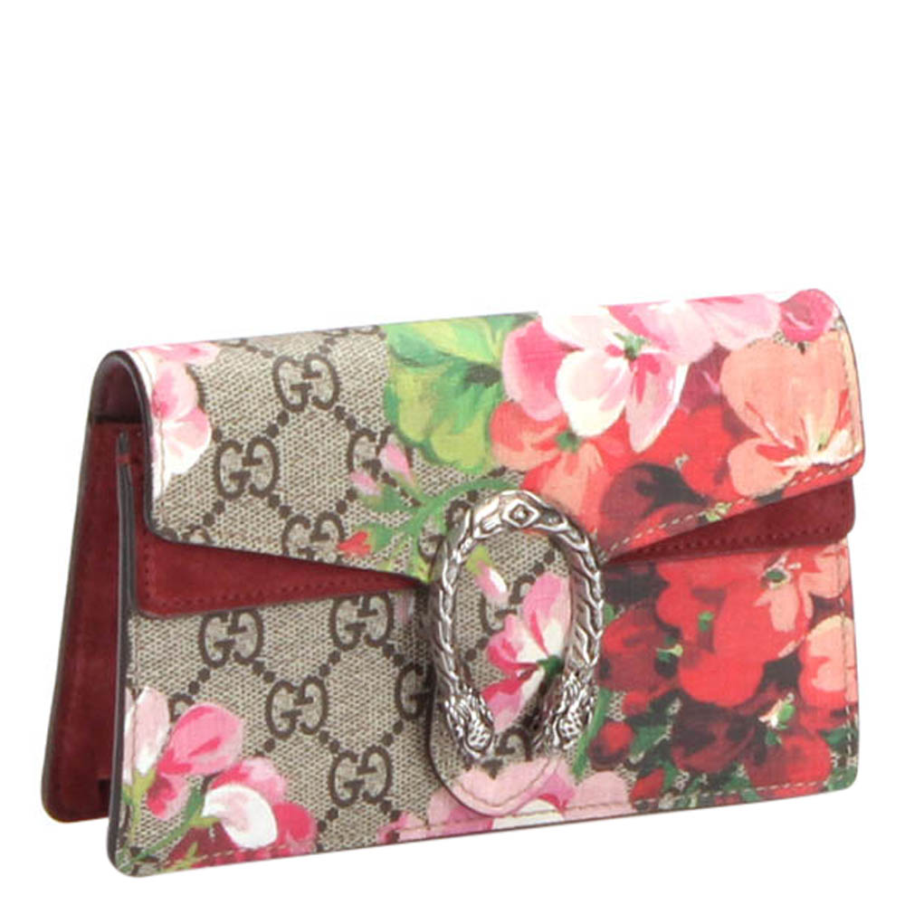 

Gucci Beige/Multicolor GG Supreme Canvas Super Mini Dionysus Blooms Print Shoulder Bag