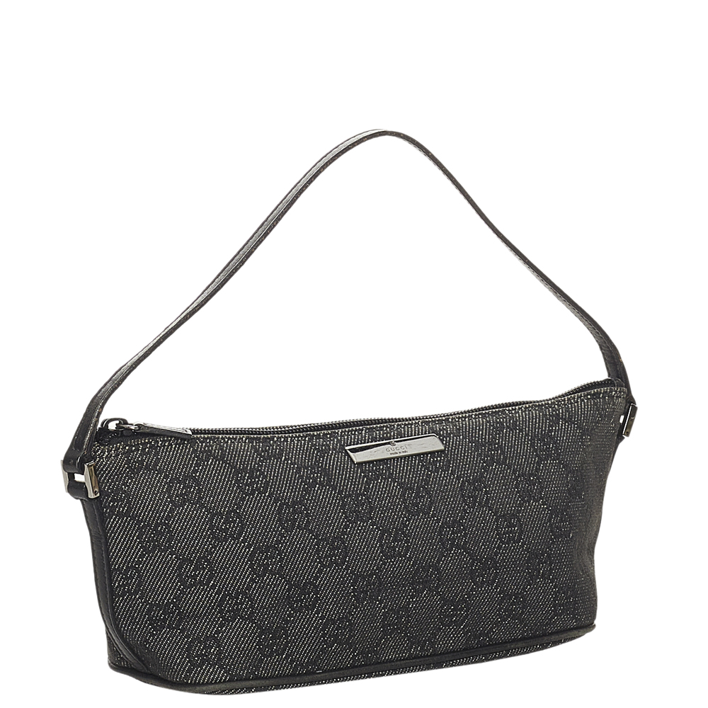 

Gucci Black GG Canvas Fabric Boat Shoulder Bag