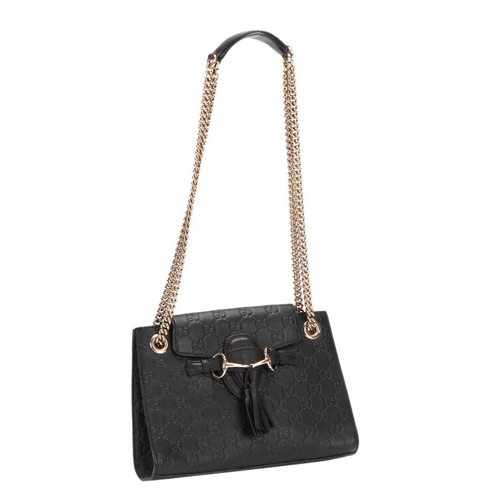 

Gucci Black Guccissima Leather Emily Shoulder Bag