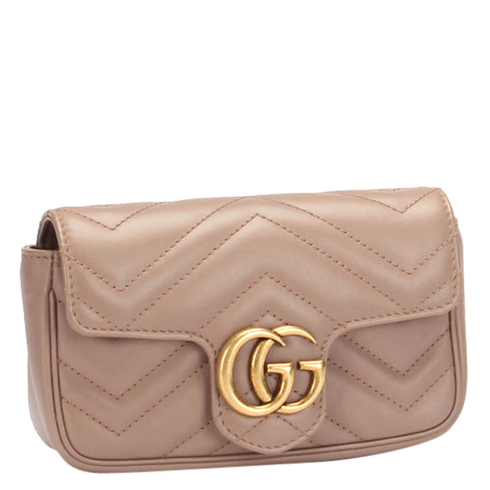 

Gucci Beige Super Mini GG Marmont Matelasse Crossbody Bag