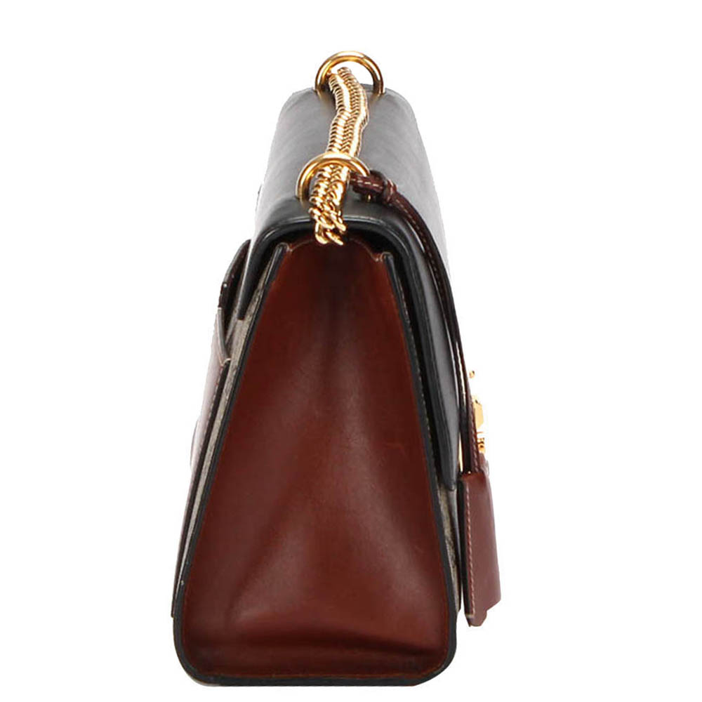 

Gucci Black/Brown GG Supreme Cavas Padlock Medium Shoulder Bag