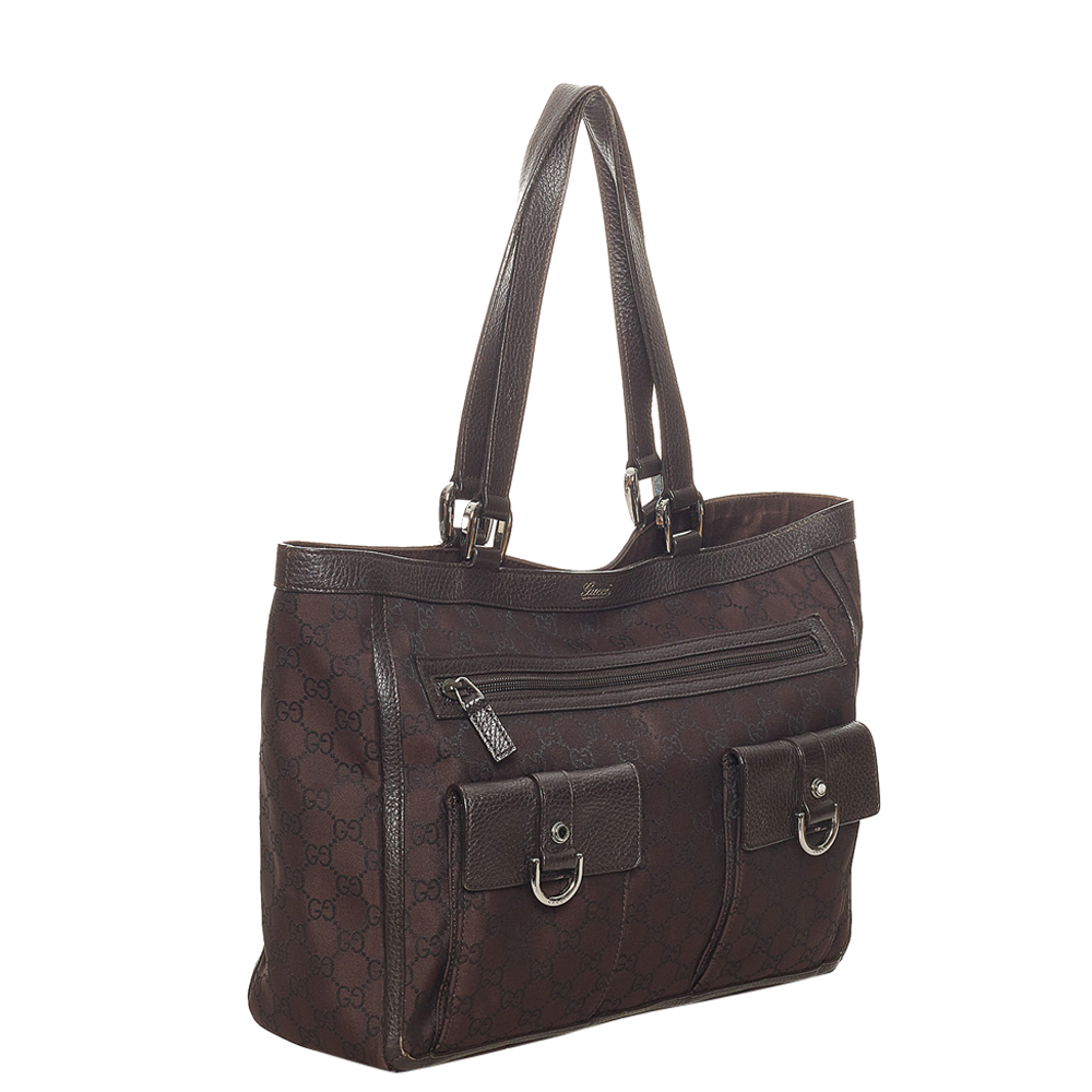 

Gucci Brown GG Canvas Fabric Abbey D-Ring Tote Bag