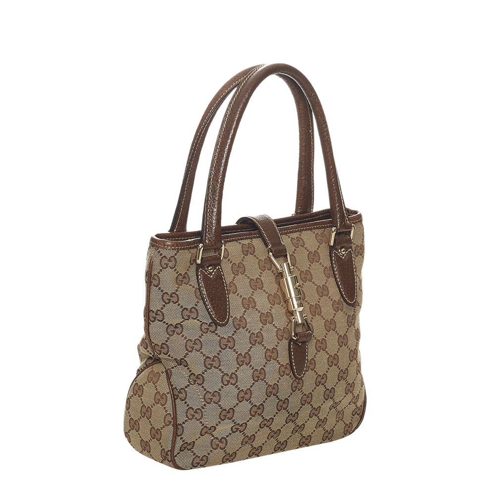 

Gucci Brown/Beige GG Canvas New Jackie Bag