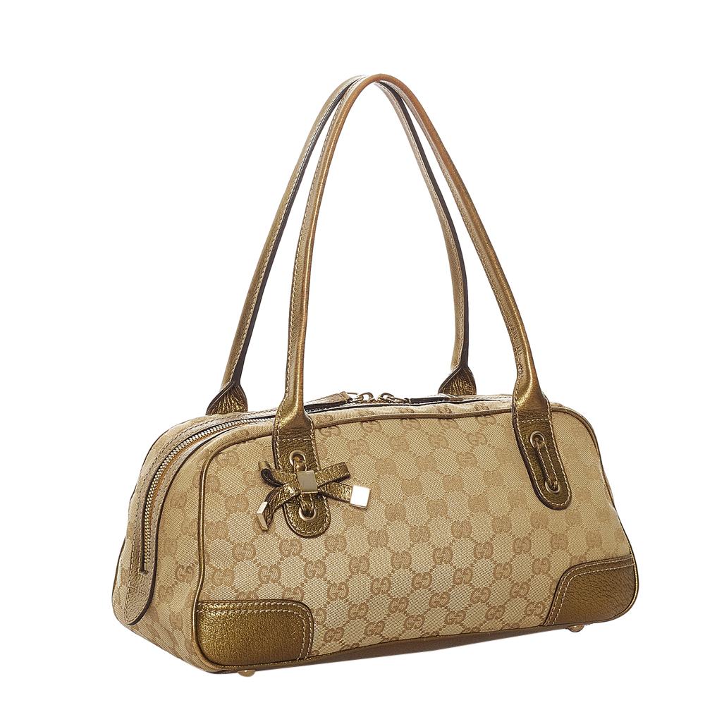 

Gucci Gold GG Canvas Fabric Princy Shoulder Bag