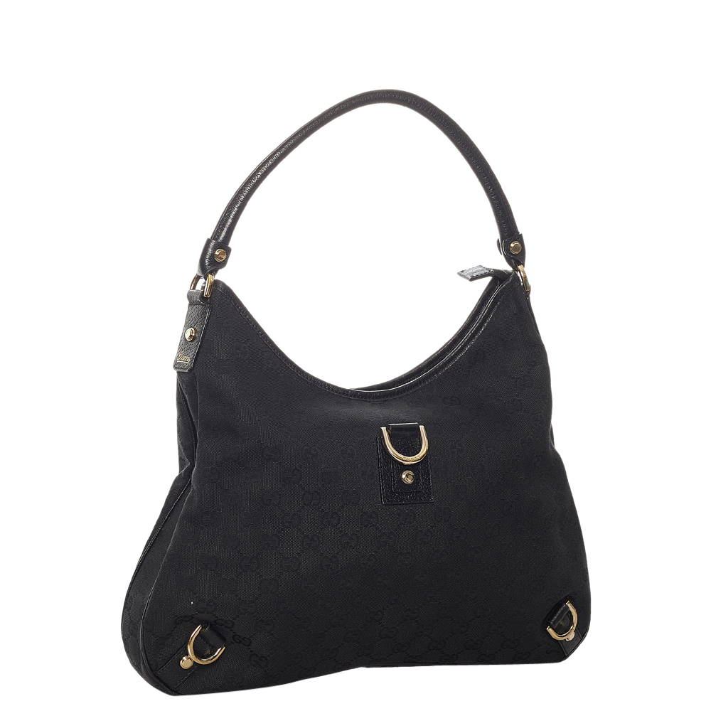 

Gucci Black GG Canvas Fabric Abbey Shoulder Bag