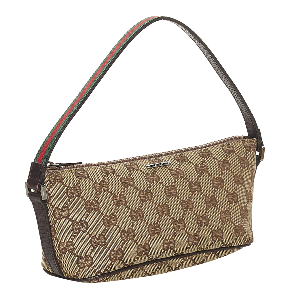 

Gucci Brown/Beige GG Canvas Fabric Boat Clutch Bag