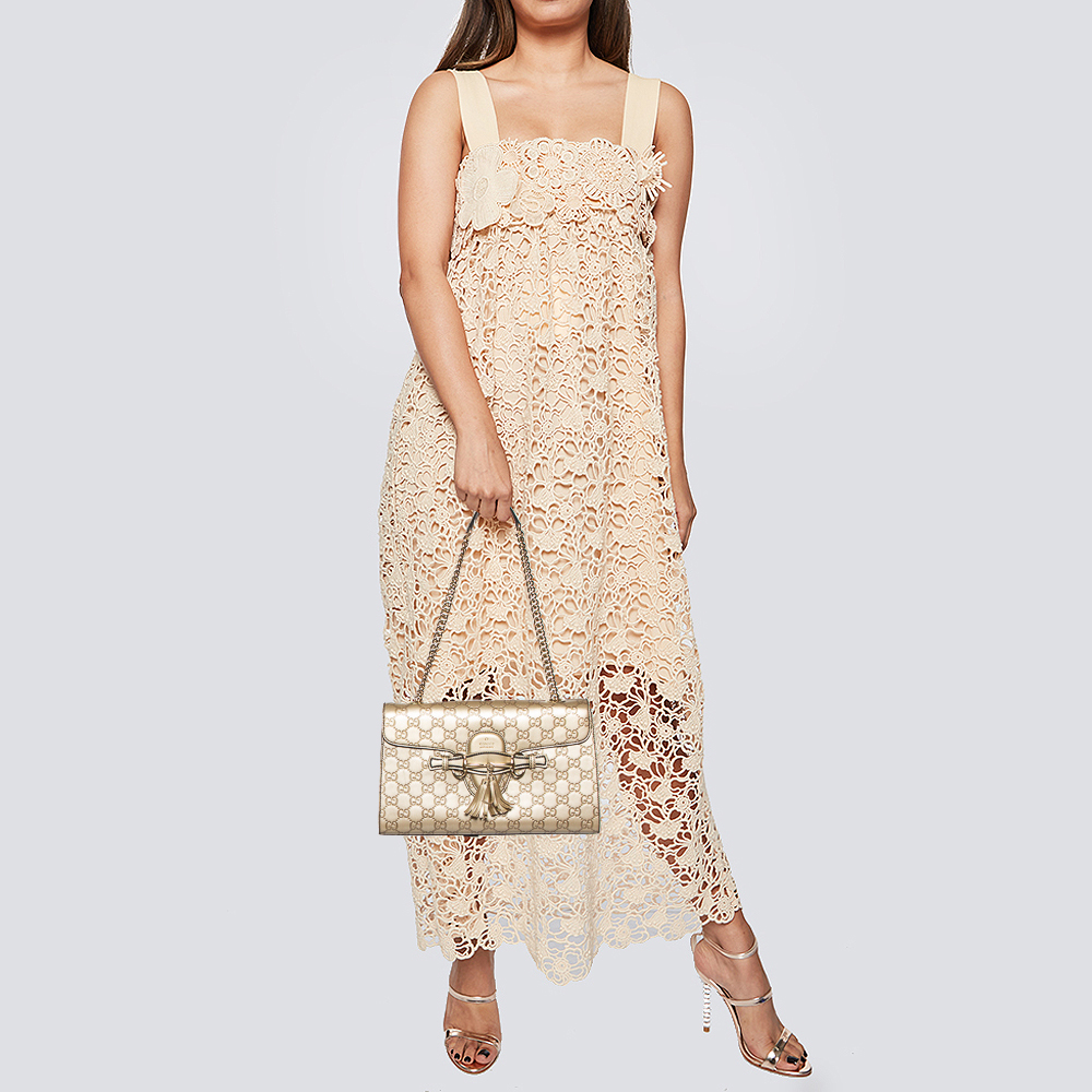 

Gucci Gold Guccissima Leather Medium Emily Shoulder Bag