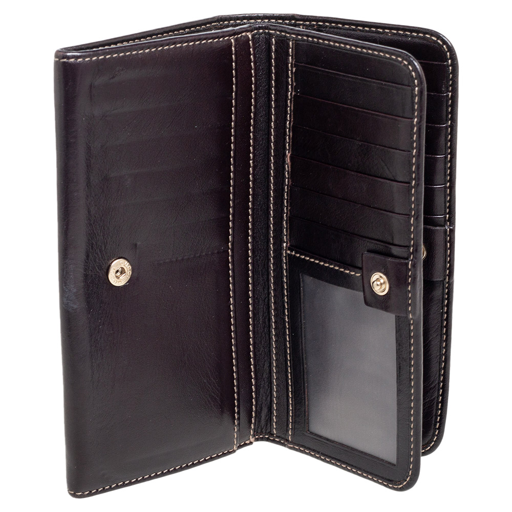 

Gucci Dark Brown Leather Web Britt Wallet