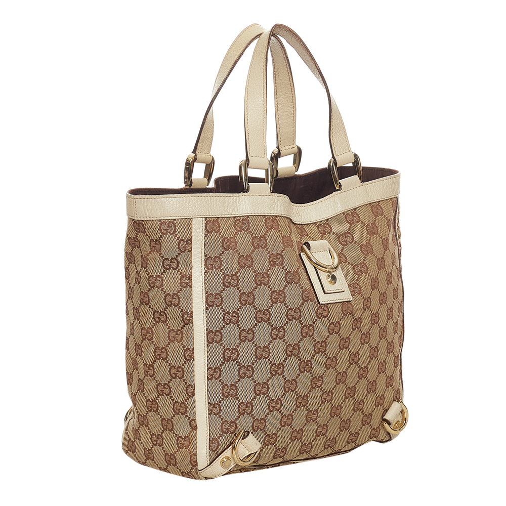 

Gucci Brown/Beige GG Canvas Fabric Abbey D-Ring Tote Bag