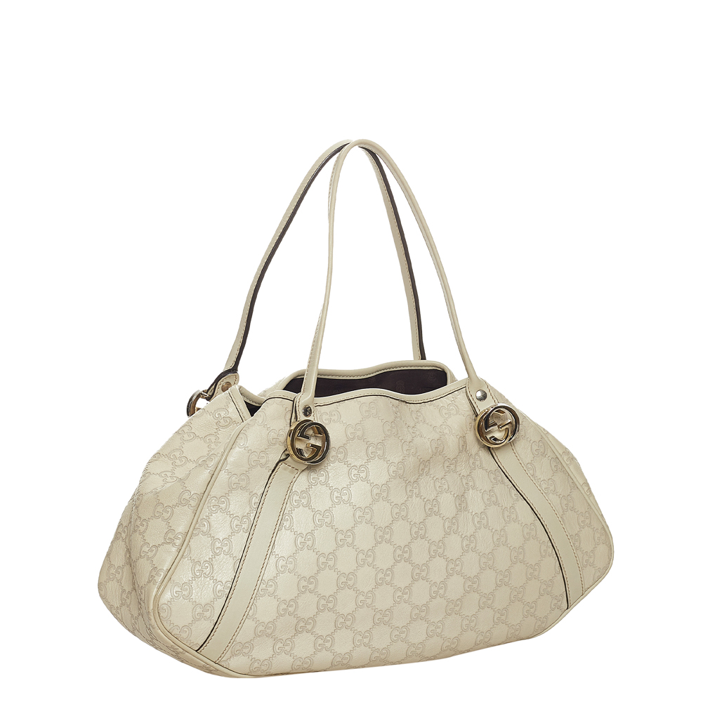 

Gucci White Guccissima Leather Twin Tote Bag