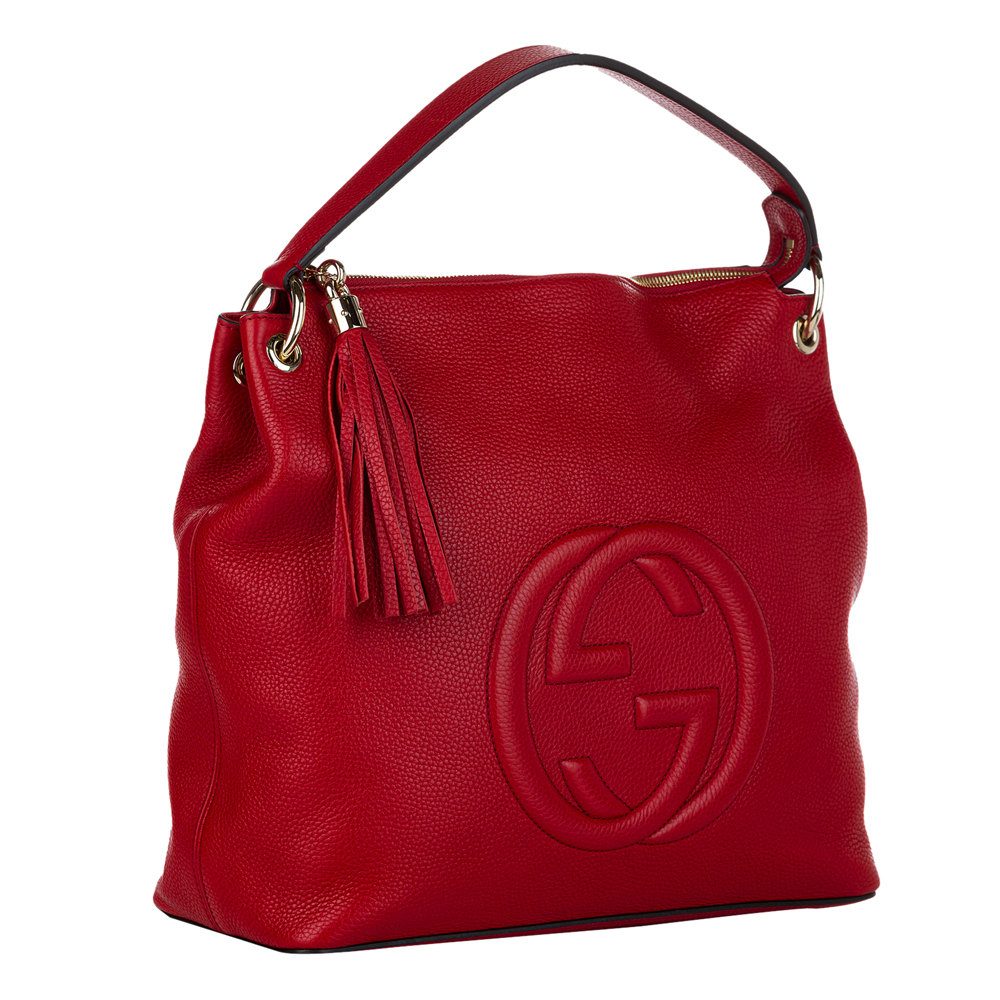 

Gucci Red Leather Soho Satchel Bag