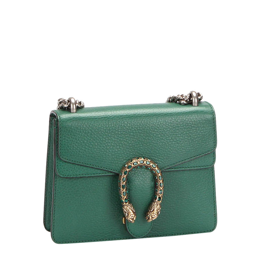 

Gucci Green Dionysus Leather Mini Shoulder Bag