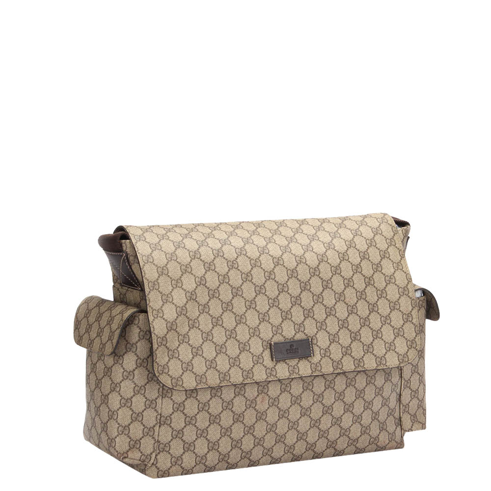 

Gucci Brow/Beige GG Supreme Canvas Diaper Bag