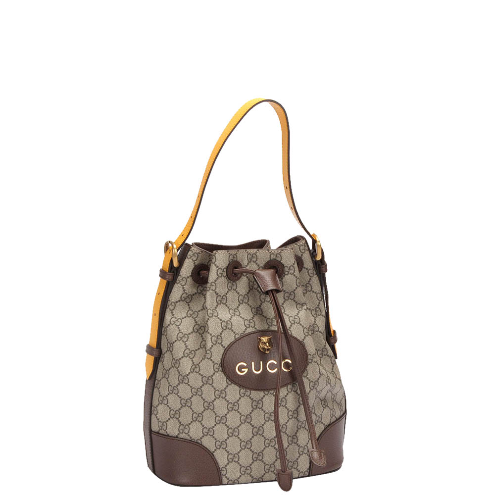 

Gucci Brown/Beige GG Supreme Canvas Neo Vintage Bucket Bag