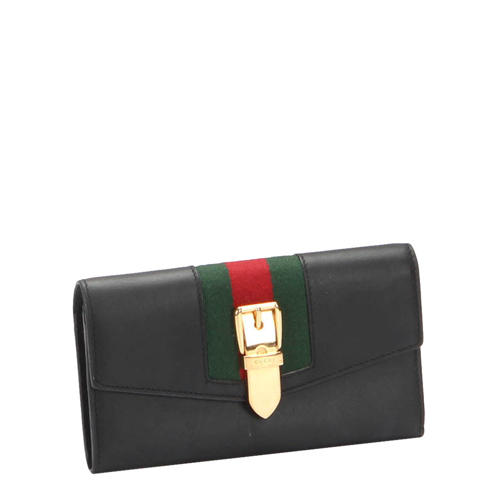 

Gucci Black Sylvie Leather Long Wallet