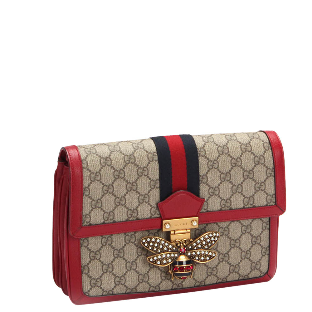 

Gucci Brown GG Supreme Canvas Medium Queen Margaret Crossbody Bag