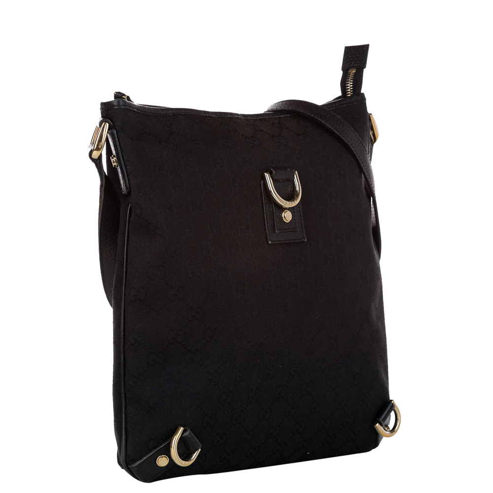 

Gucci Black GG Canvas Fabric Abbey D-Ring Shoulder Bag
