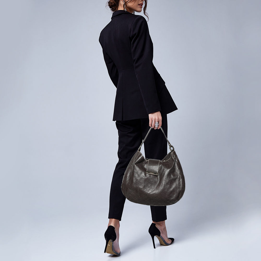 

Gucci Brown Guccissima Leather Large New Ladies Web Hobo