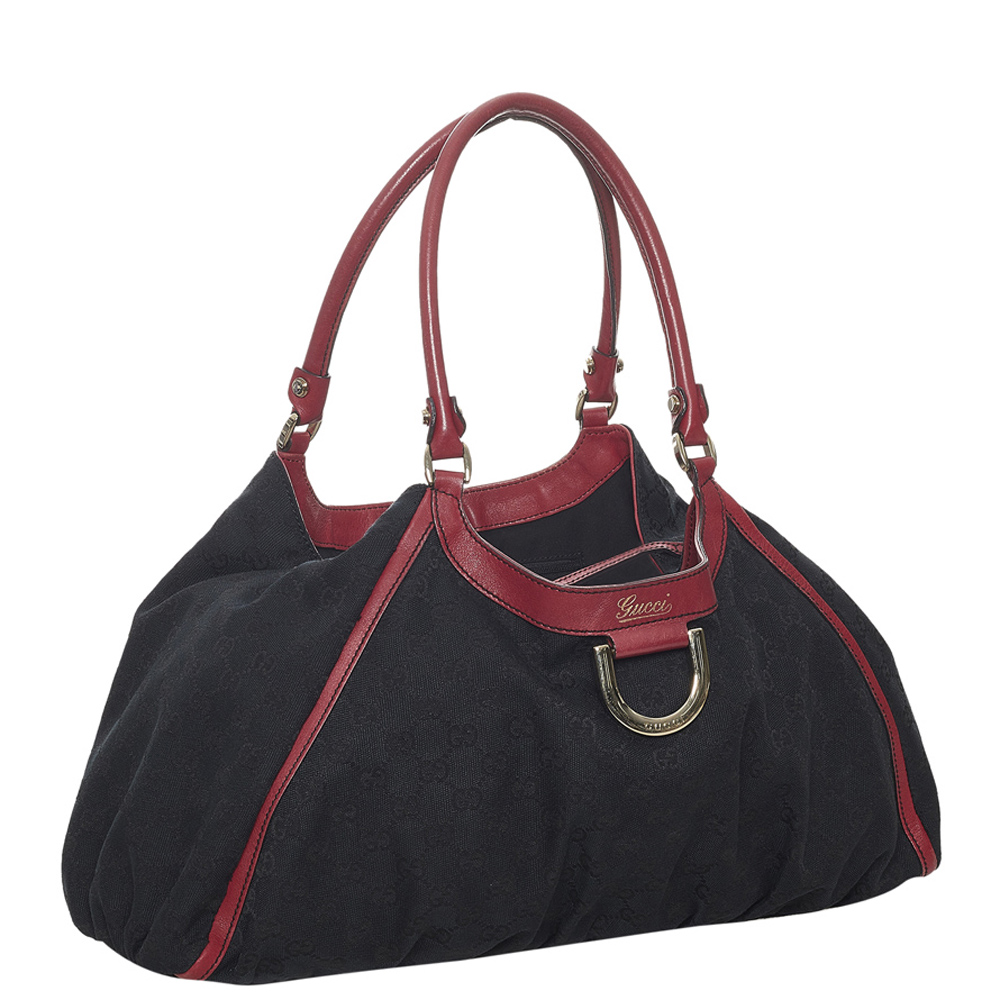 

Gucci Black GG Canvas Fabric Abbey D-Ring Shoulder Bag