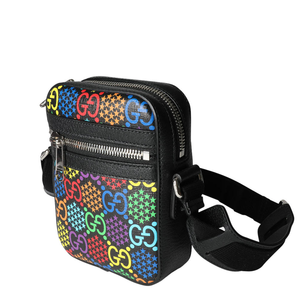 

Gucci Multi Leather Canvas Limited Edition Psychedelic Rainbow GG Supreme Messenger Bag, Multicolor