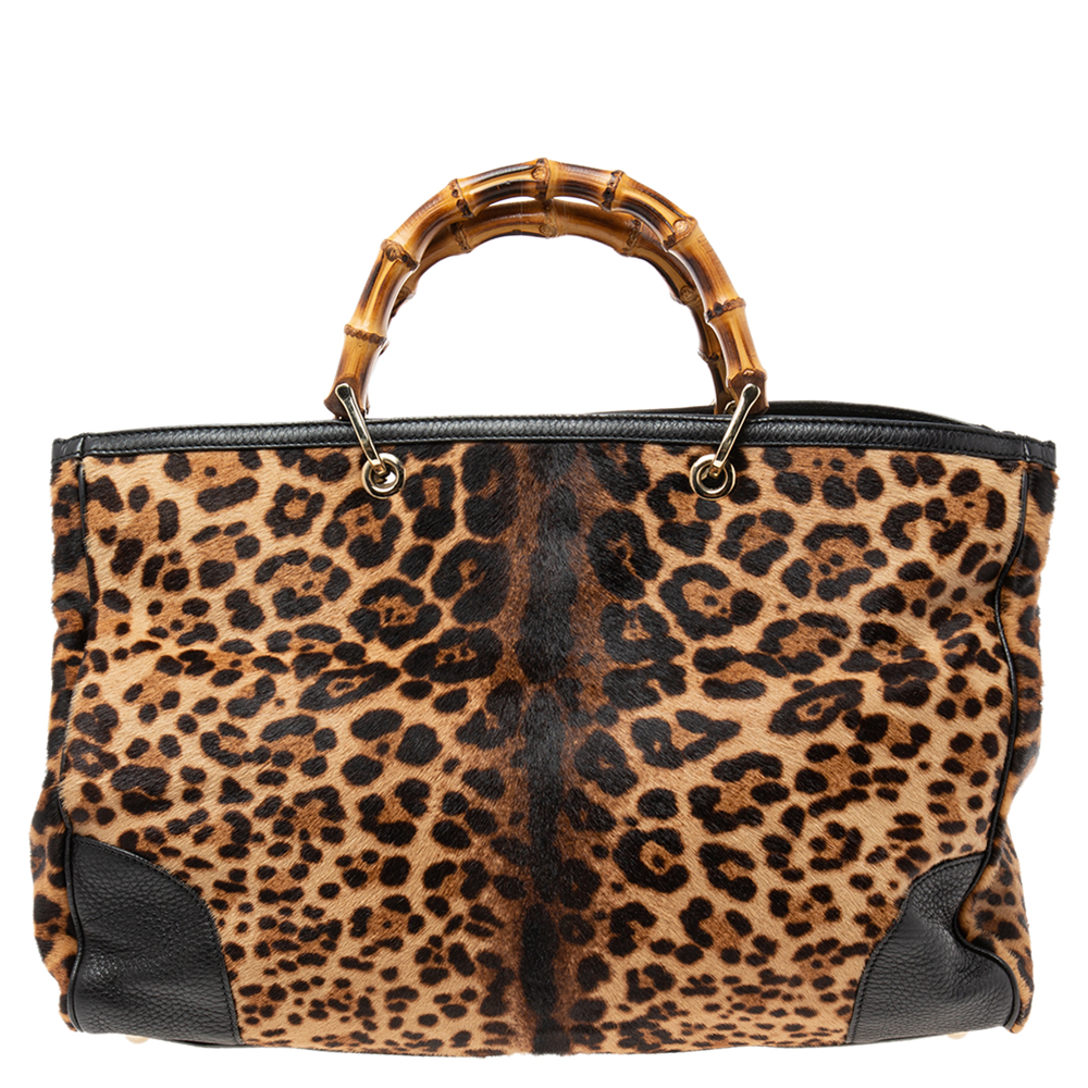 gucci leopard tote