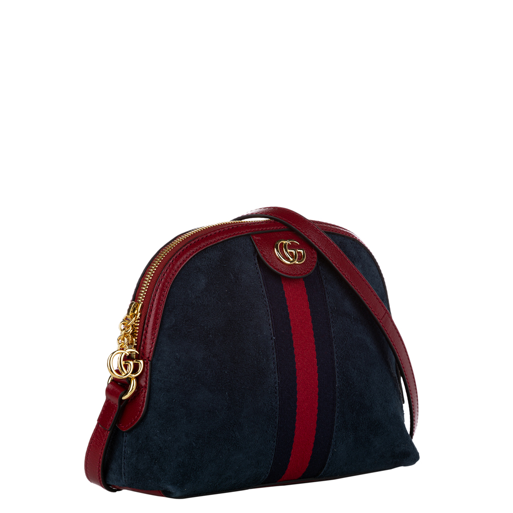 

Gucci Blue/Red Suede Ophidia Shoulder Bag, Navy blue