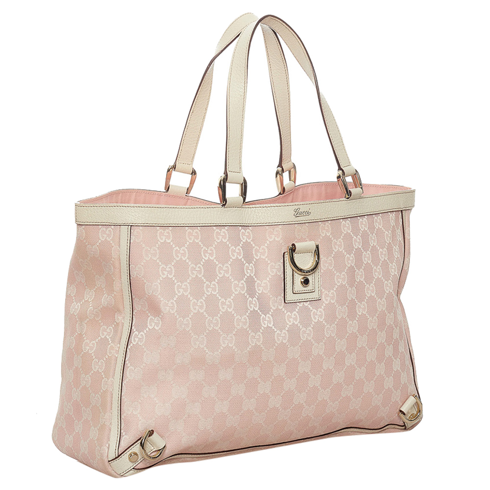

Gucci Pink GG Canvas Fabric Abbey D-Ring Tote Bag